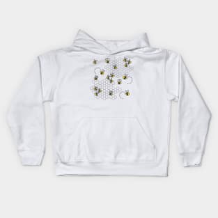 Cute bees flying around Honeycomb Kids Hoodie